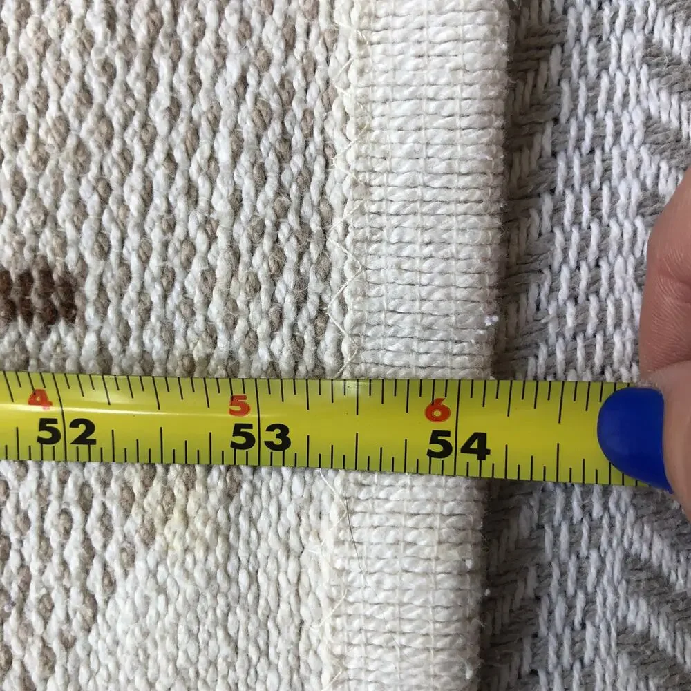 Cotton Throw Blanket Mora Made in Spain House and Trees Tan Green 44x54in Vtg